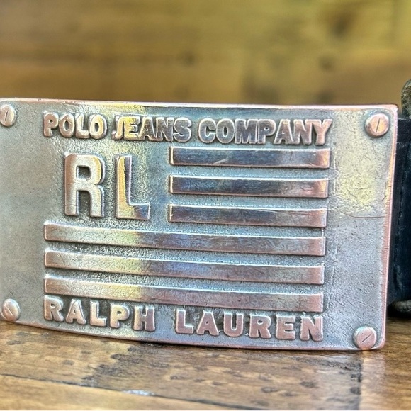 ***SOLD*** Ralph Lauren POLO JEANS COMPANY RALPH LAUREN   XS-S BLK LEATHER BELT - Picture 7 of 13